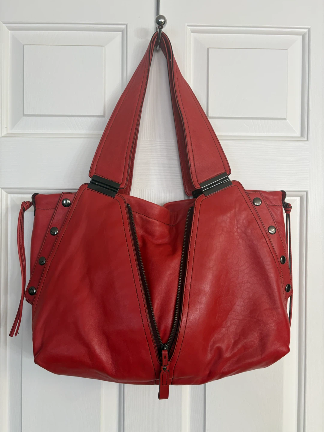 Kooba “Kiera” Red Leather Hobo Handbag