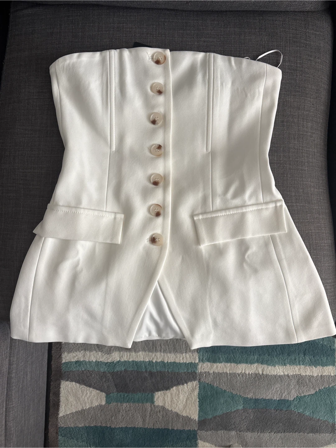 Fashion Nova Strapless Vest Top White Size S