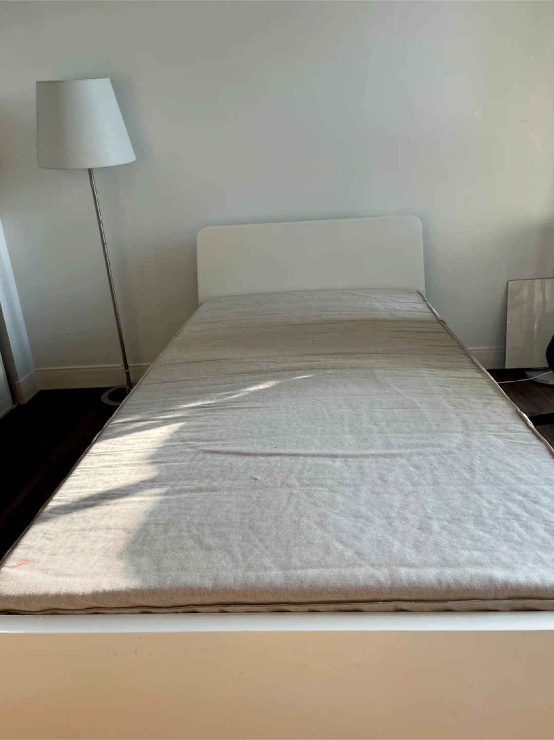 IKEA White Bed Frame + VANNAREID Twin Pocket Spring Mattress - photo 3