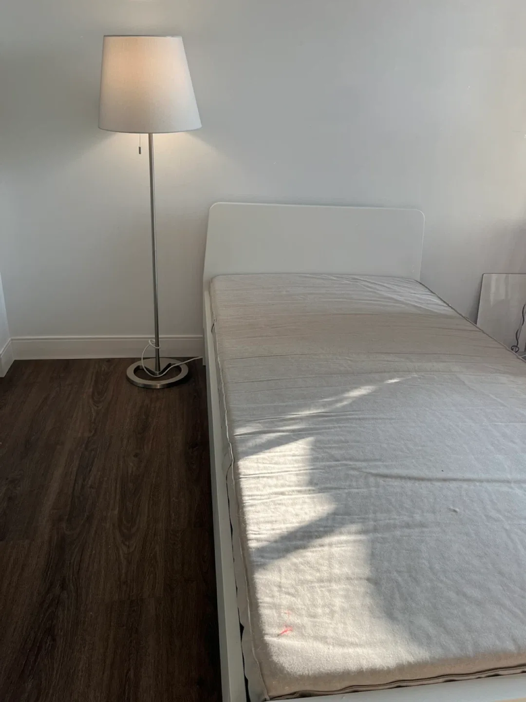 IKEA White Bed Frame + VANNAREID Twin Pocket Spring Mattress - photo 2