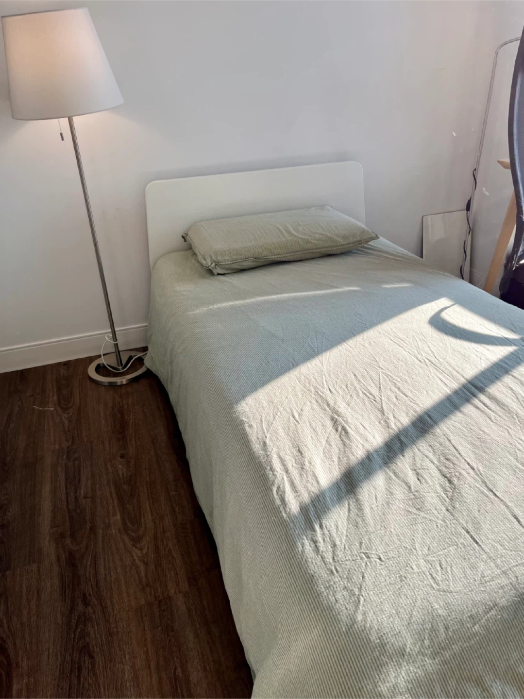 IKEA White Bed Frame + VANNAREID Twin Pocket Spring Mattress