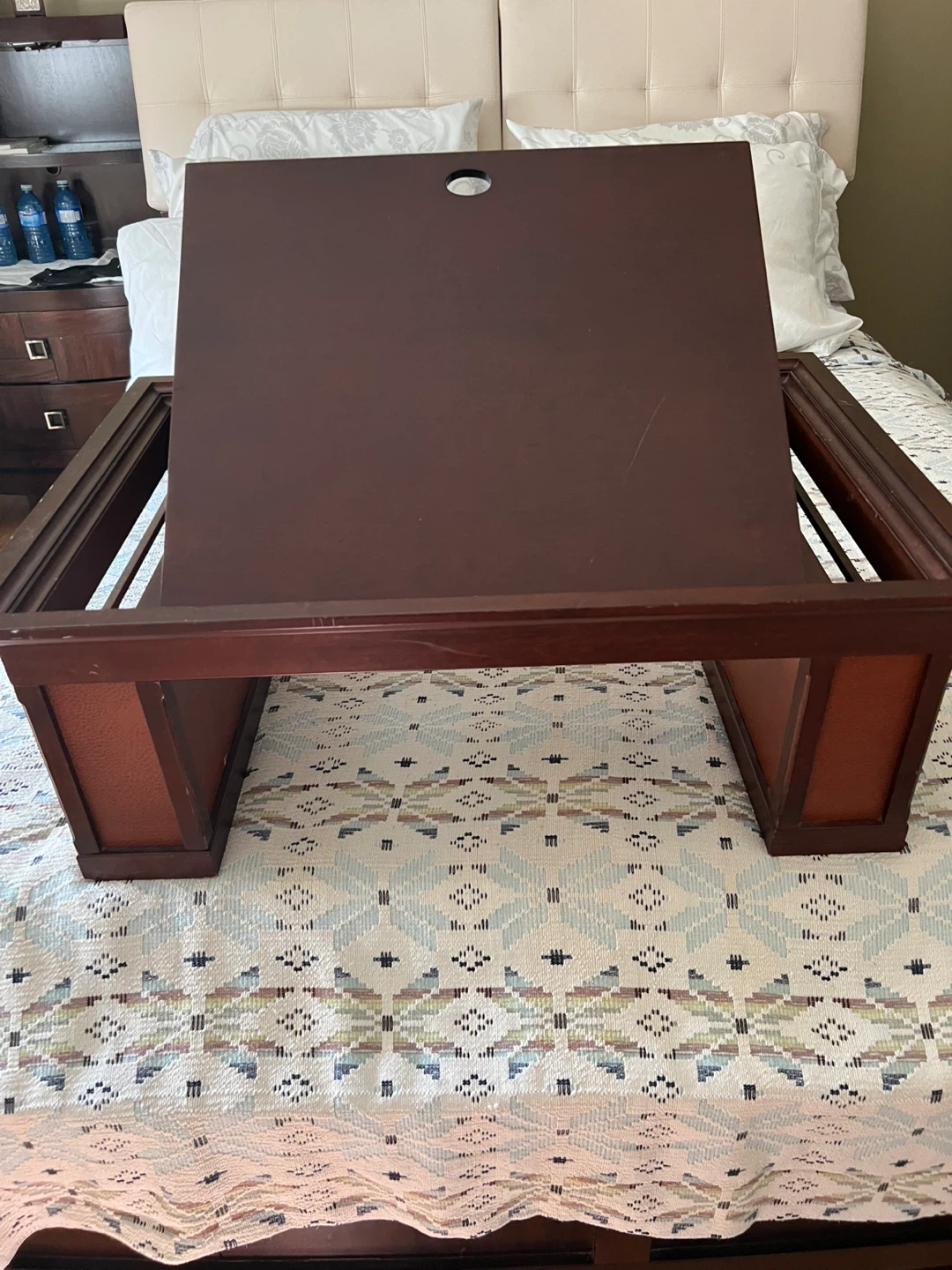 Wooden Bed Tray with Adjustable Top - photo 2