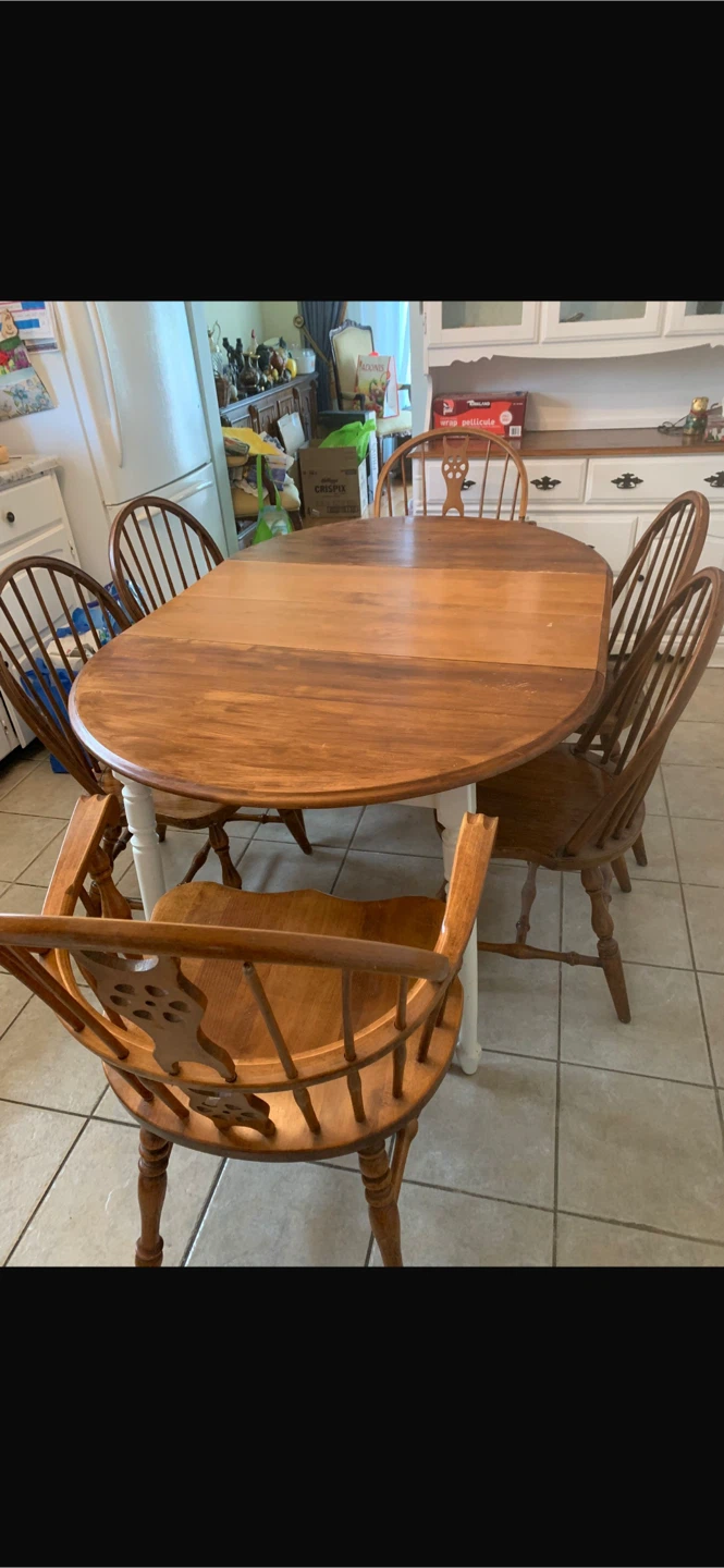 Wooden Dining Table Set with 6 Chairs - photo 2