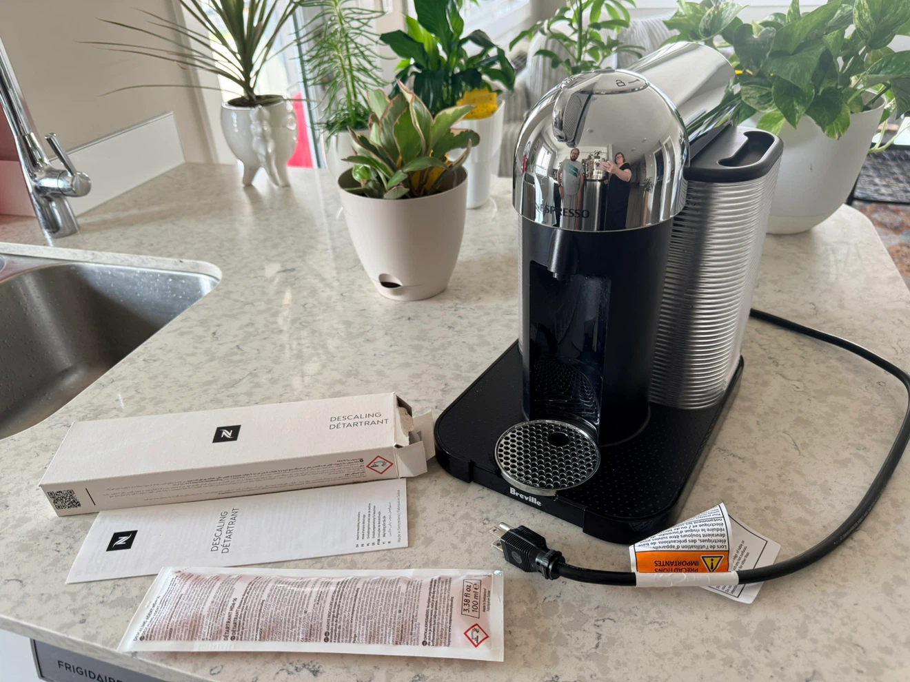 Nespresso machine, chrome