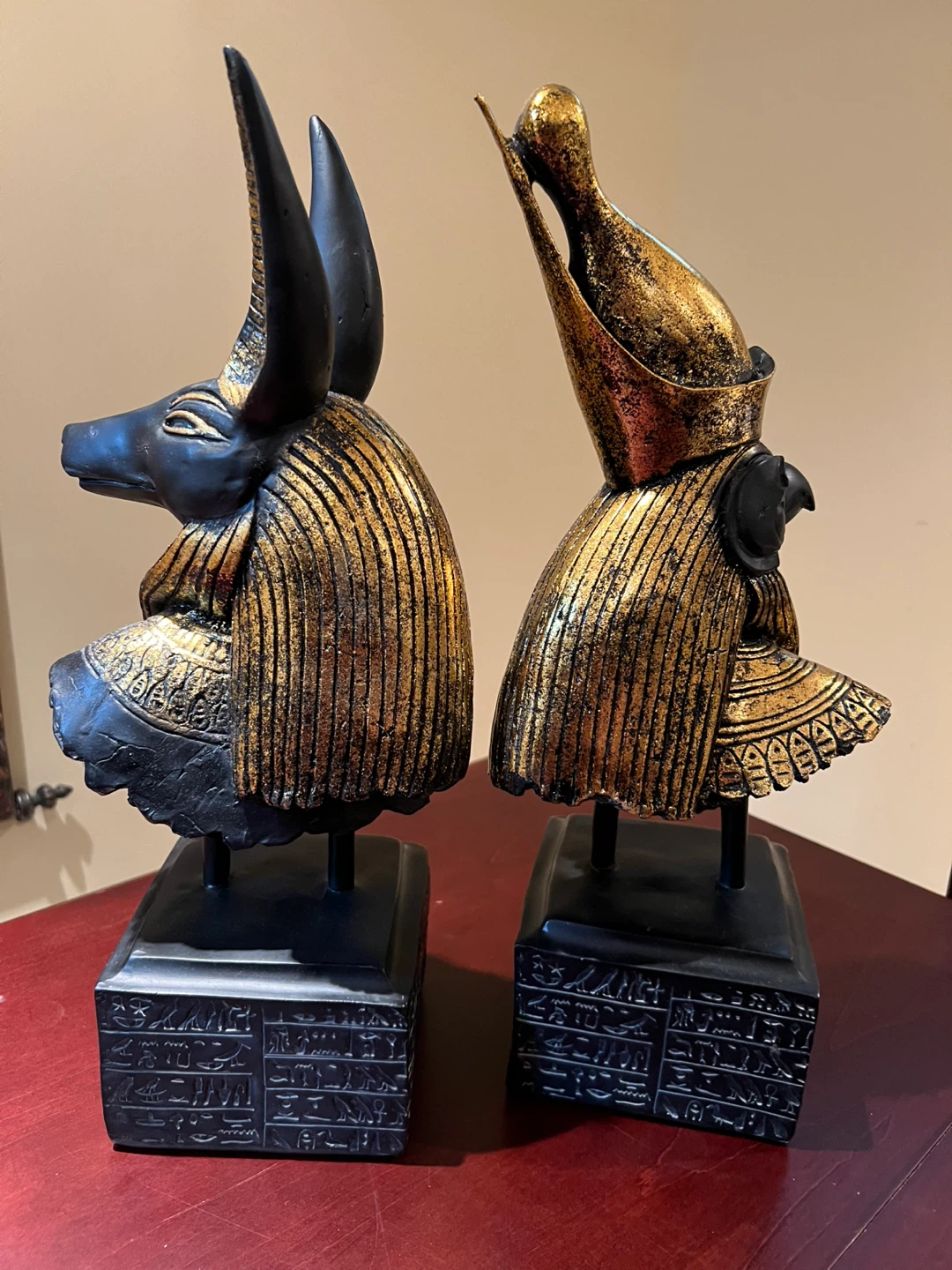 Egyptian Anubis and Horus Statues - Set of 2