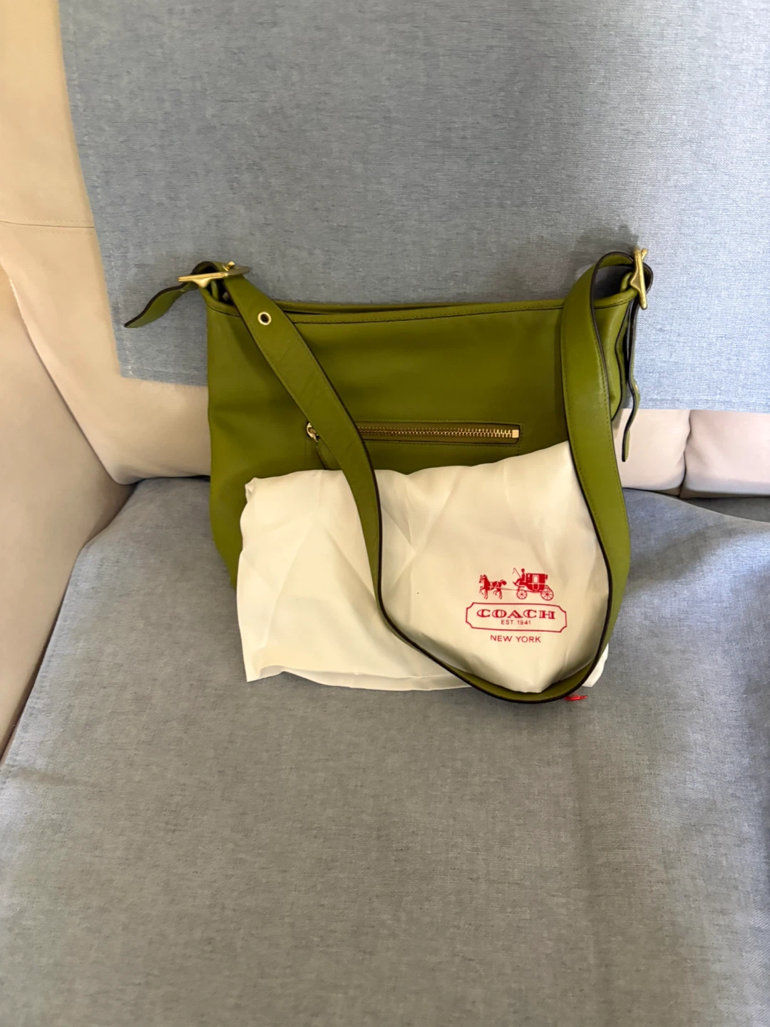 Coach Green Leather Shoulder Bag