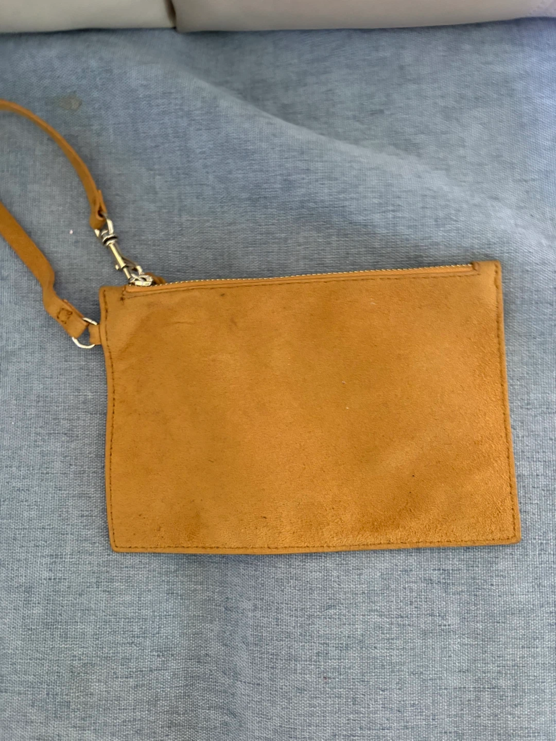Suede Pouch with Wrist Strap