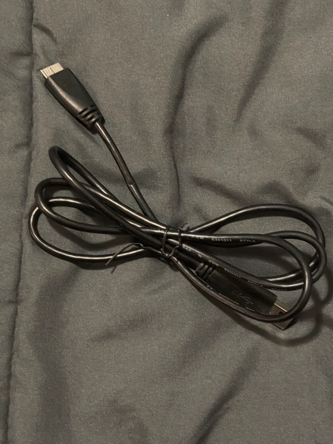 Black USB to USB Type C 3.0 cable for HDD