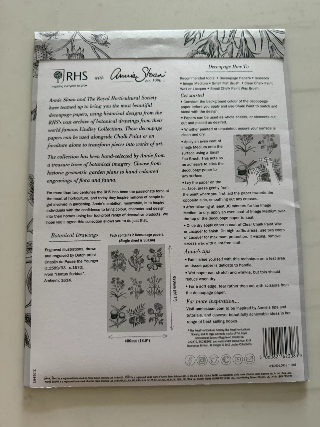 Annie Sloan Botanical Drawings Decoupage Paper – NEW - photo 2