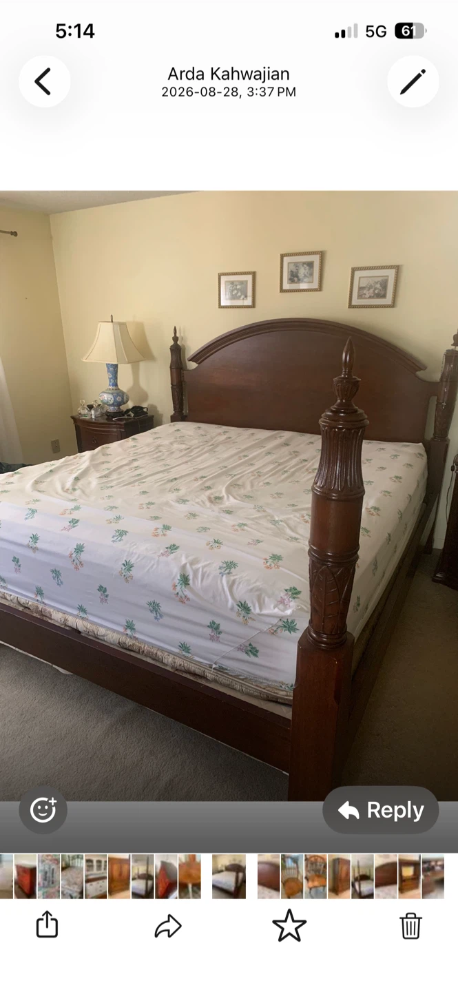 King size Wooden Four-Poster Bed Frame