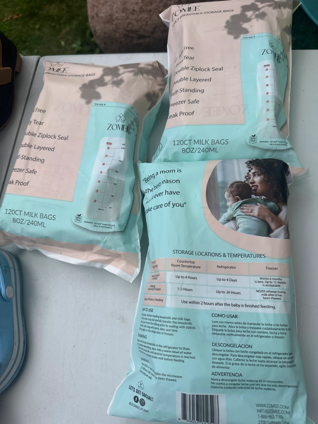 Zomiee 120 Count Breast Milk Storage Bags 8oz/240ml - photo 2