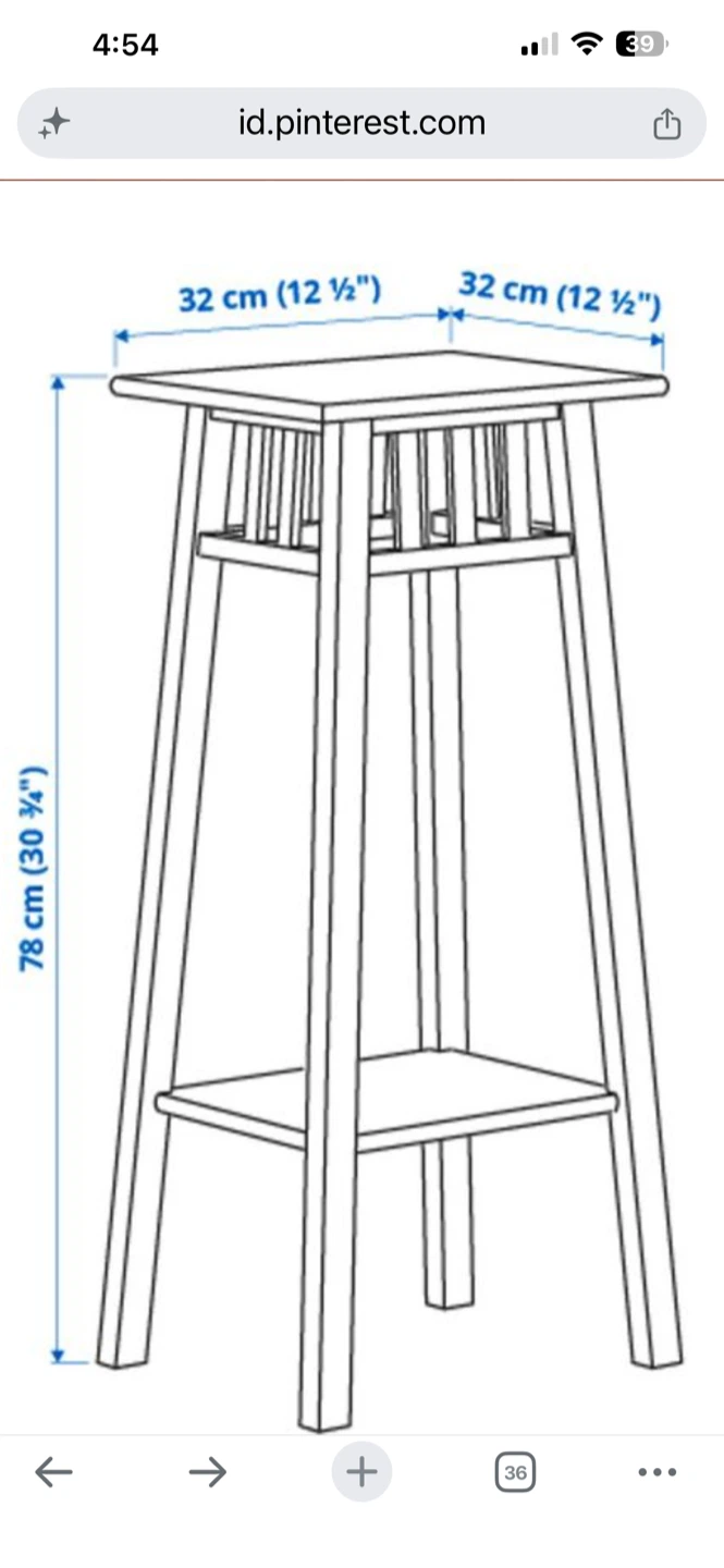 White plant stand with shelf - photo 4