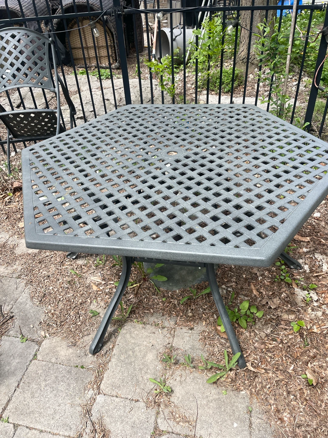 Grey Octagonal Patio Table