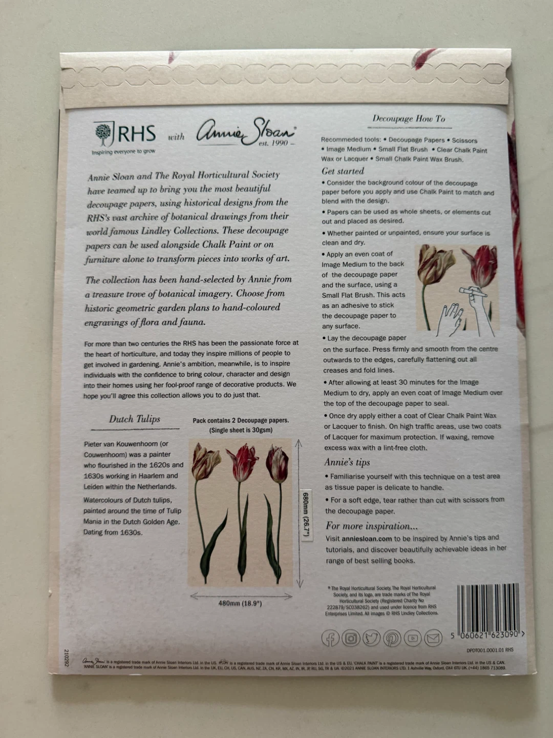 Annie Sloan Dutch Tulips Decoupage Paper – NEW – $20 - photo 2