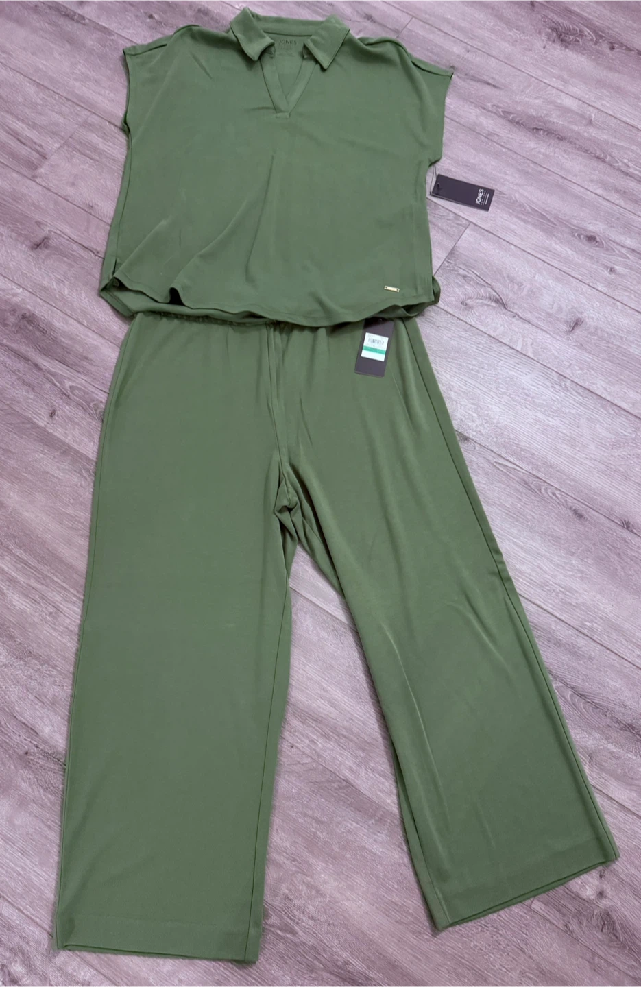 Jones New York Basil Green Shirt & Pants Set - Large - photo 2