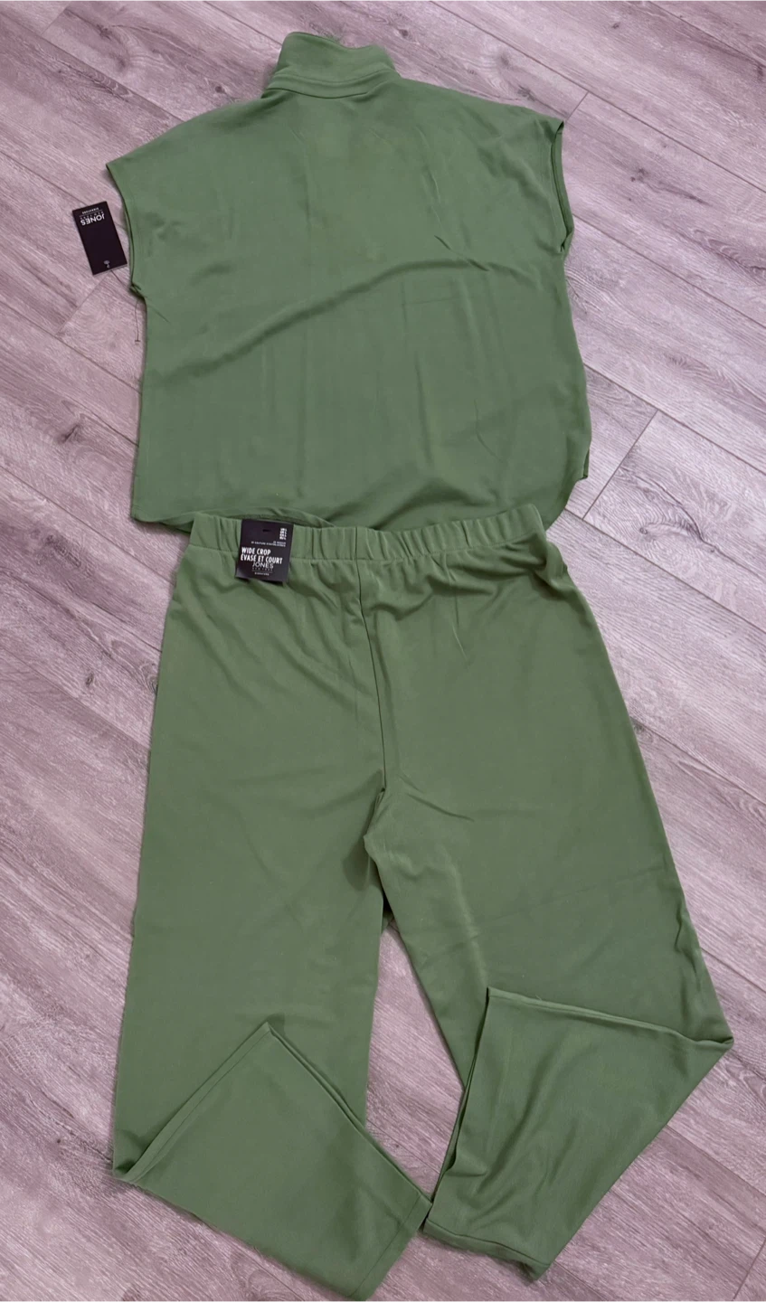 Jones New York Basil Green Shirt & Pants Set - Large - photo 3