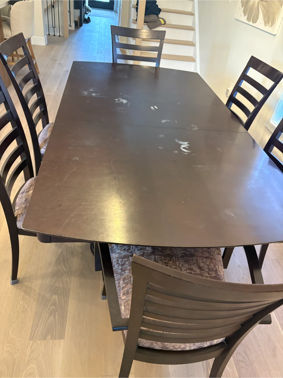 Dark Brown Dining Table with 6 Chairs - photo 2