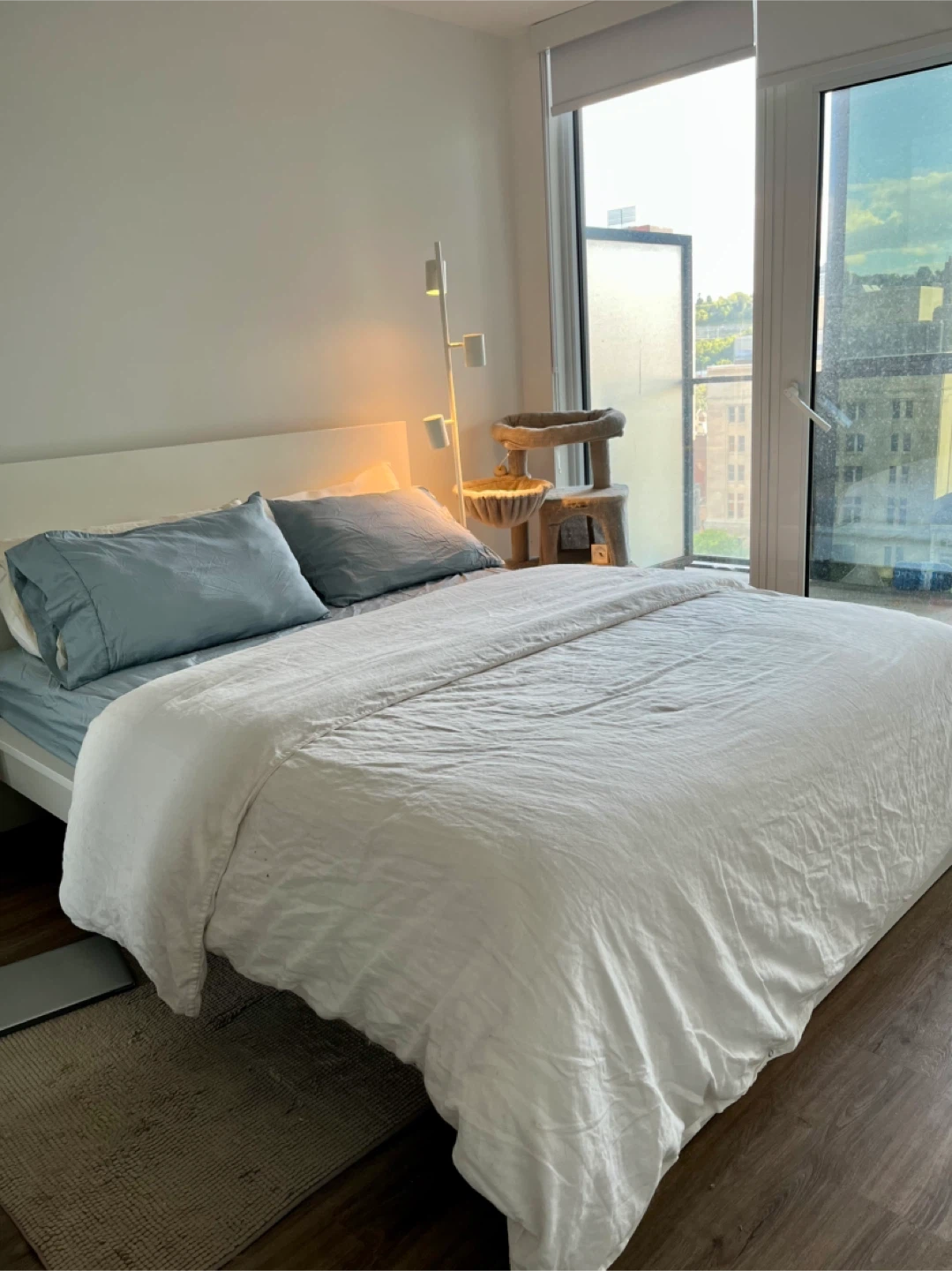 IKEA Haugsvär Mattress - Queen + White Bed Frame