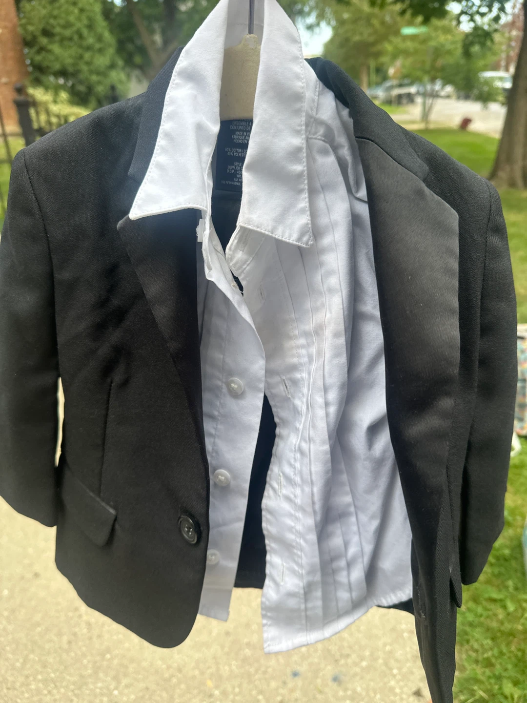 Kids Black Tuxedo Jacket and White Shirt