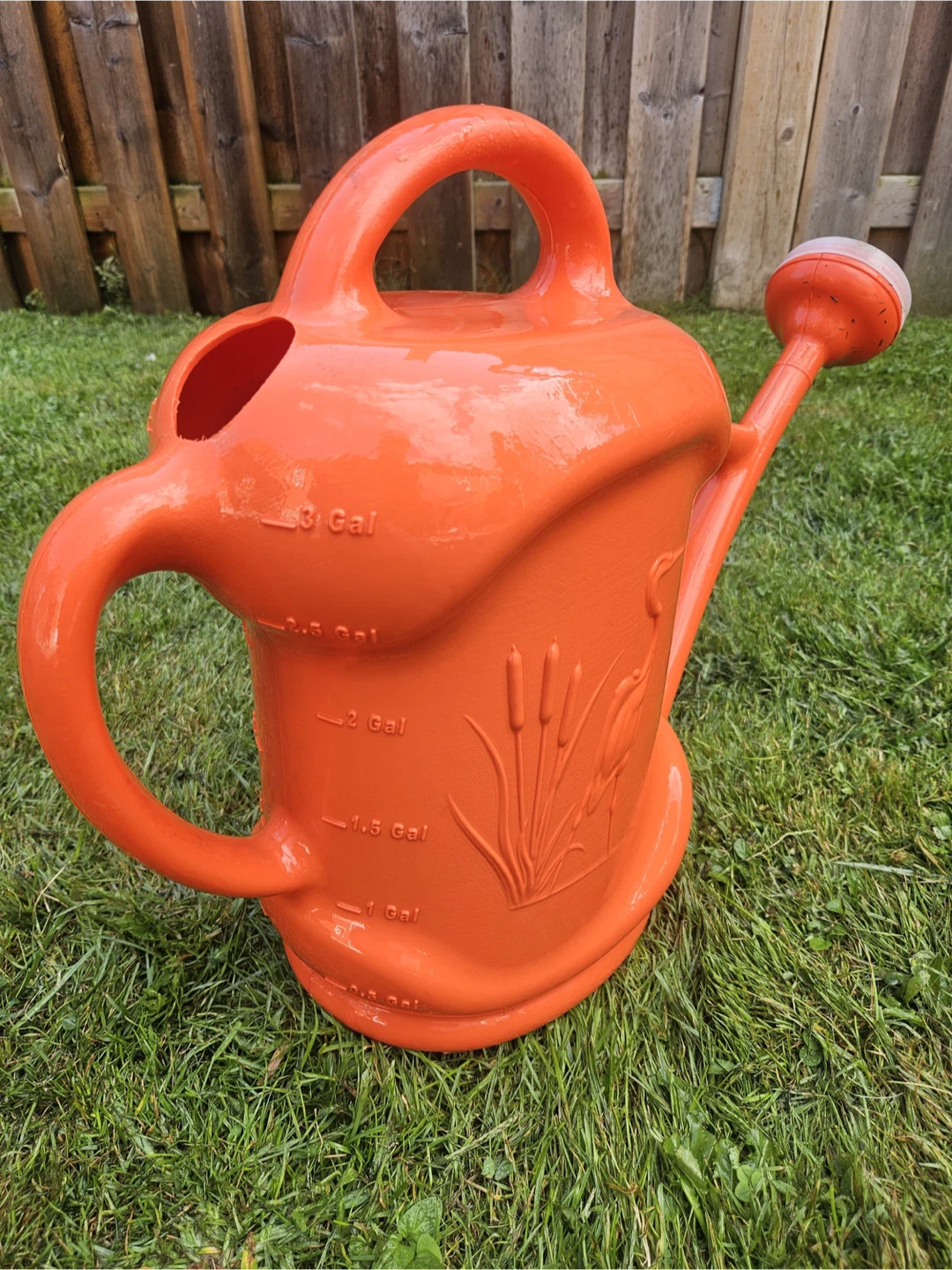 Orange Watering Can with Crane Design - photo 2