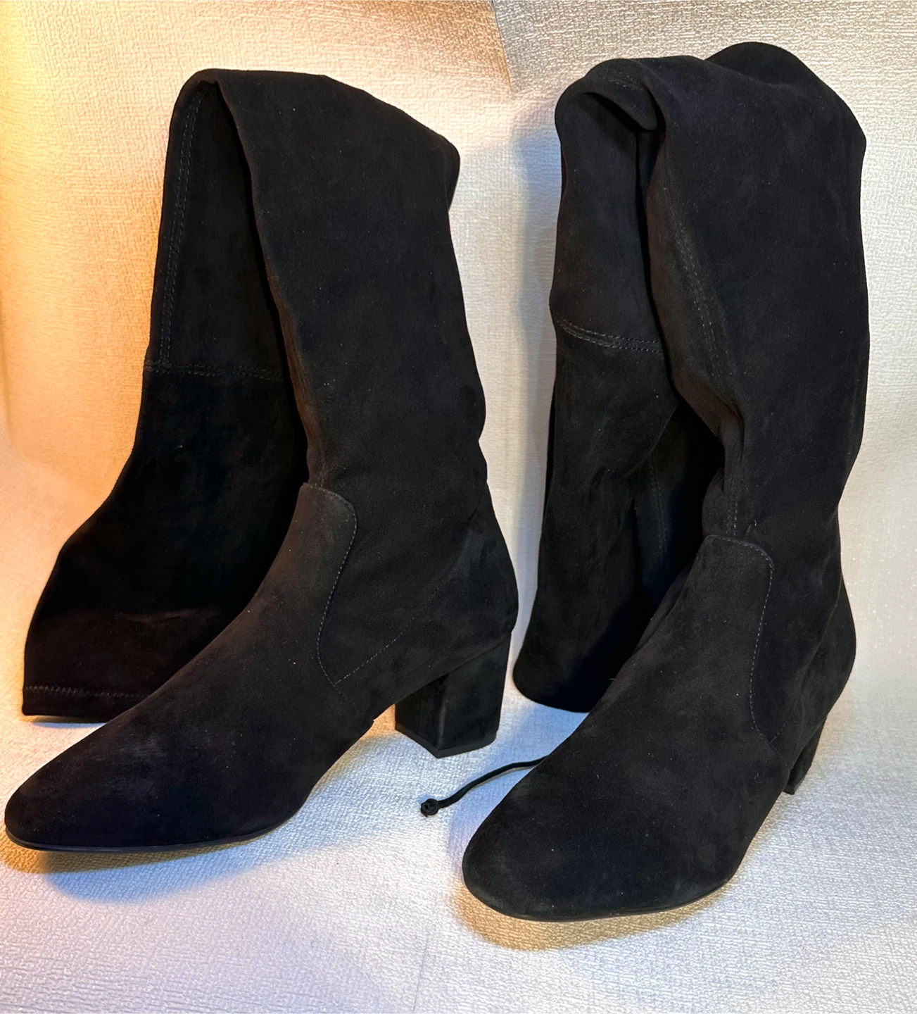 Stuart Weitzman Black Suede Over-the-Knee Boots