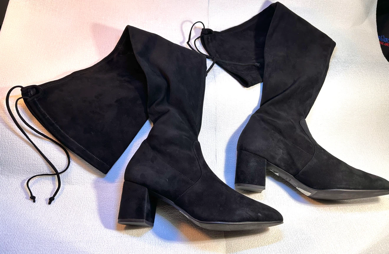 Stuart Weitzman Black Suede Over-the-Knee Boots - photo 3