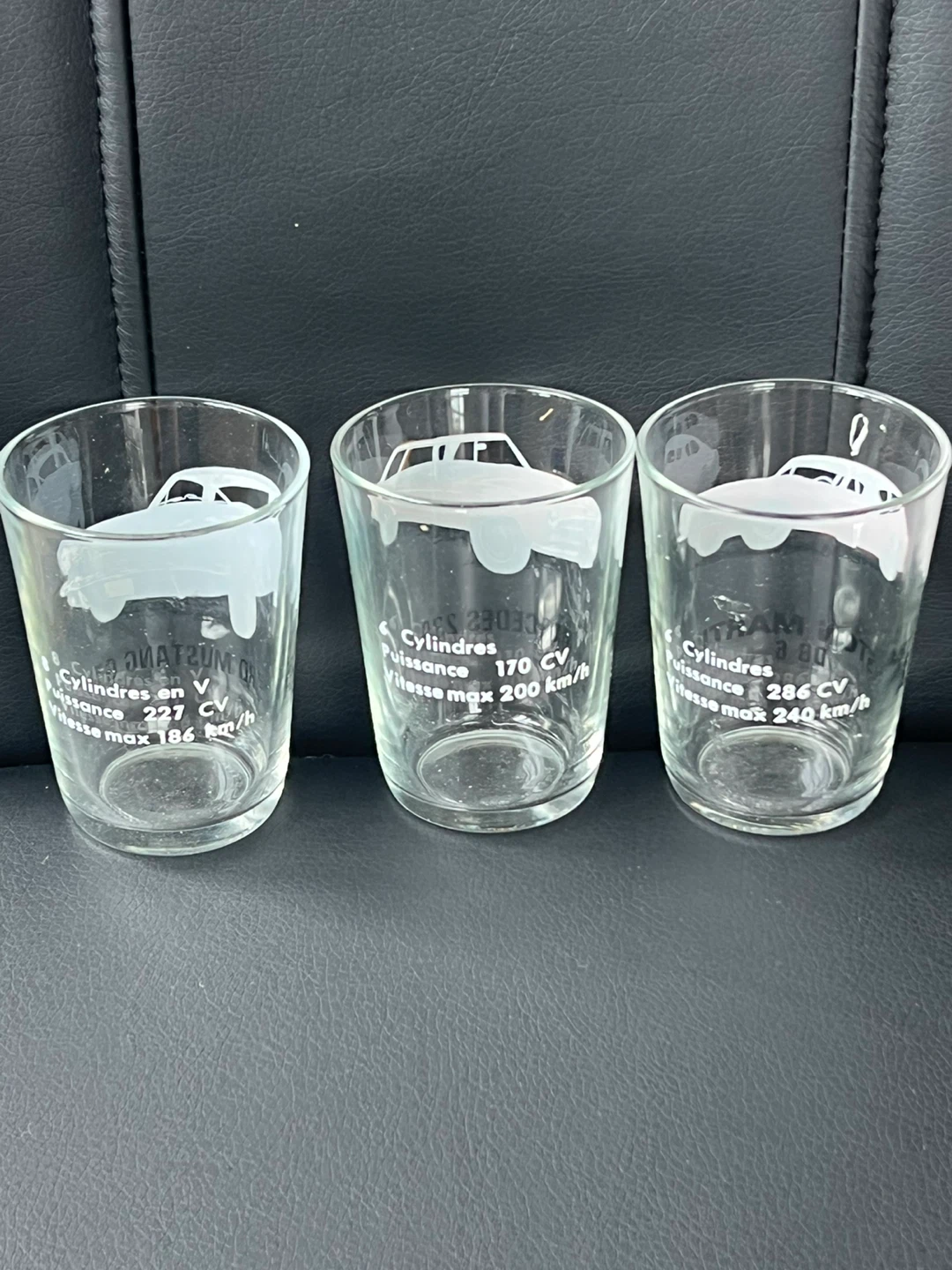Set of 3 Glass Tumblers with Classic Cars - photo 2
