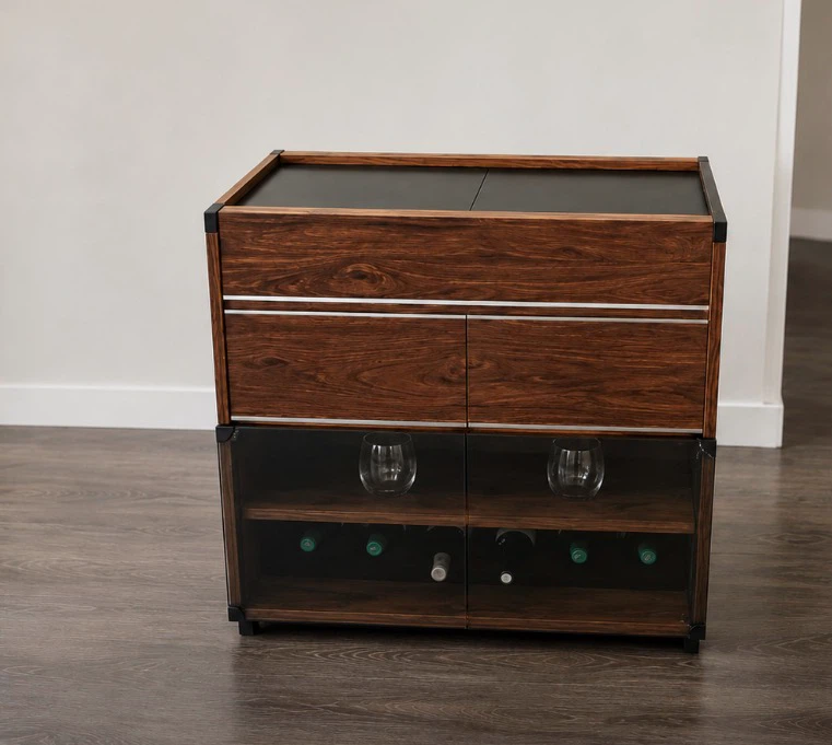 Vintage Late 60s / Early 70s Barker Bar Cart / Serving Credenza
