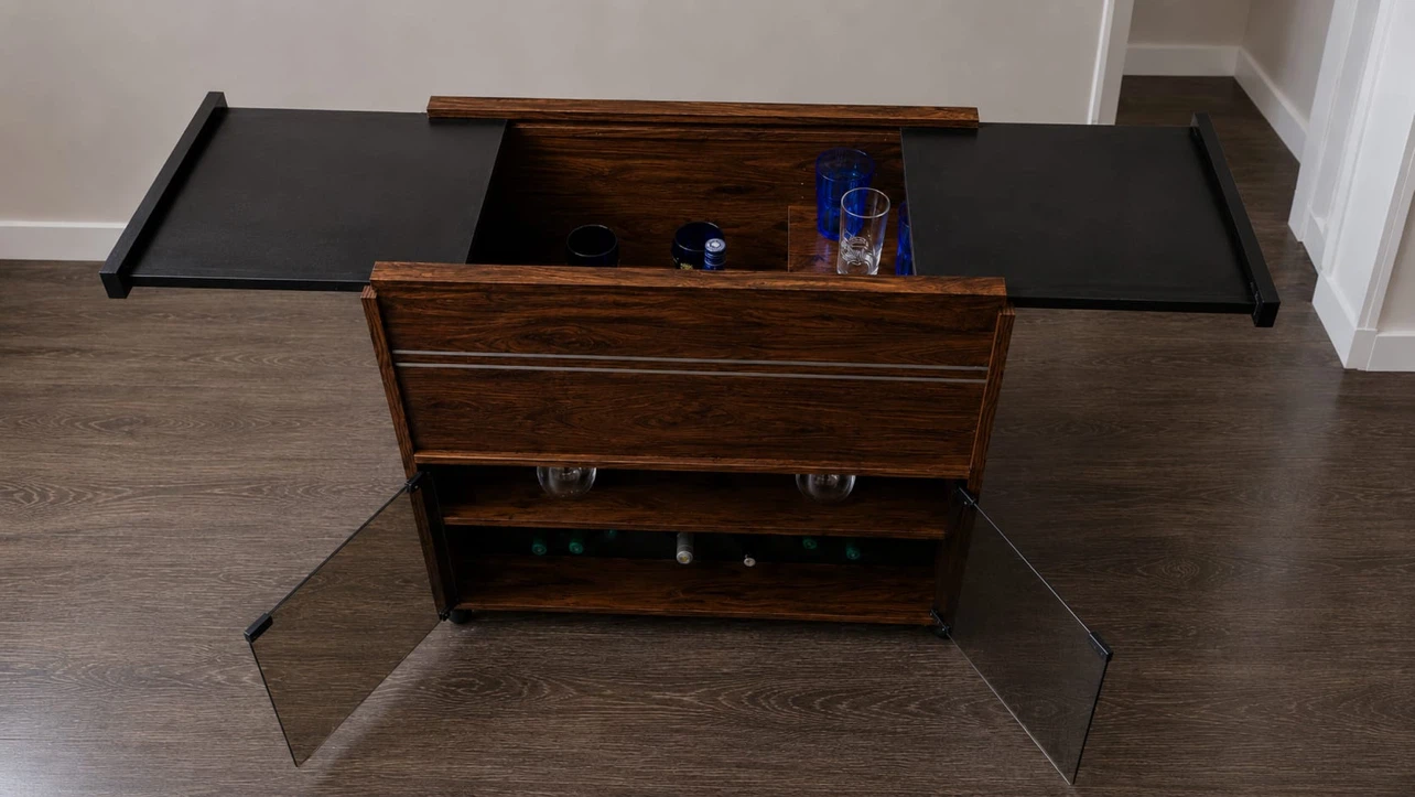Vintage Late 60s / Early 70s Barker Bar Cart / Serving Credenza - photo 5
