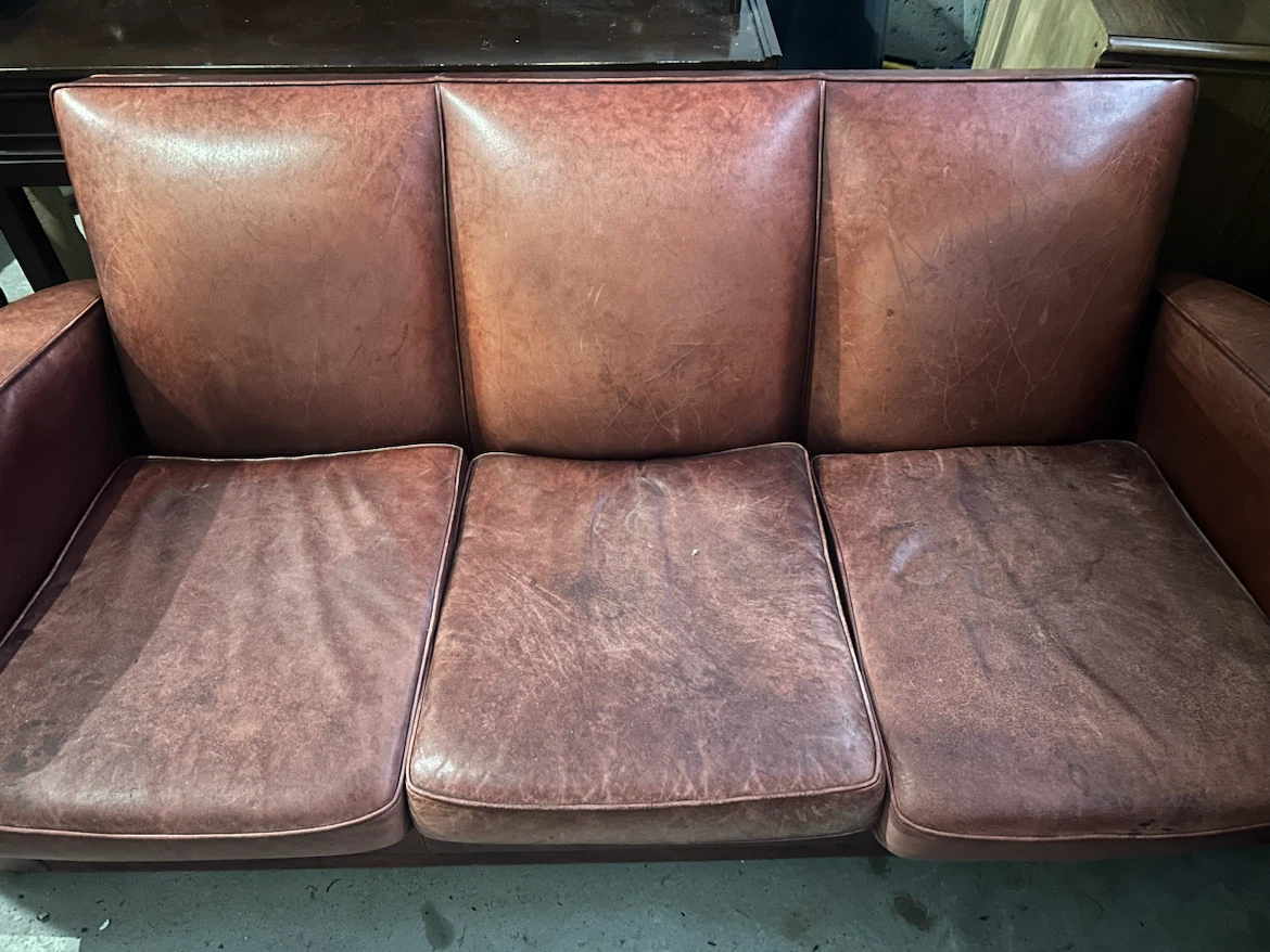 Brown Leather Sofa - photo 2
