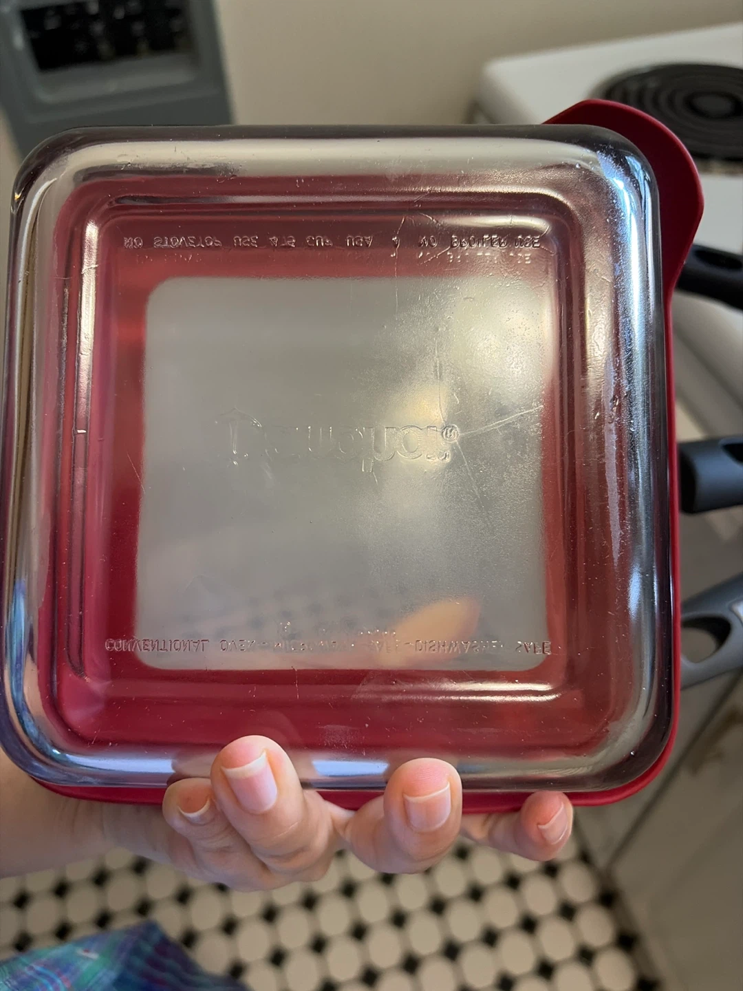 Glass Food Storage Container with Red Lid - photo 2