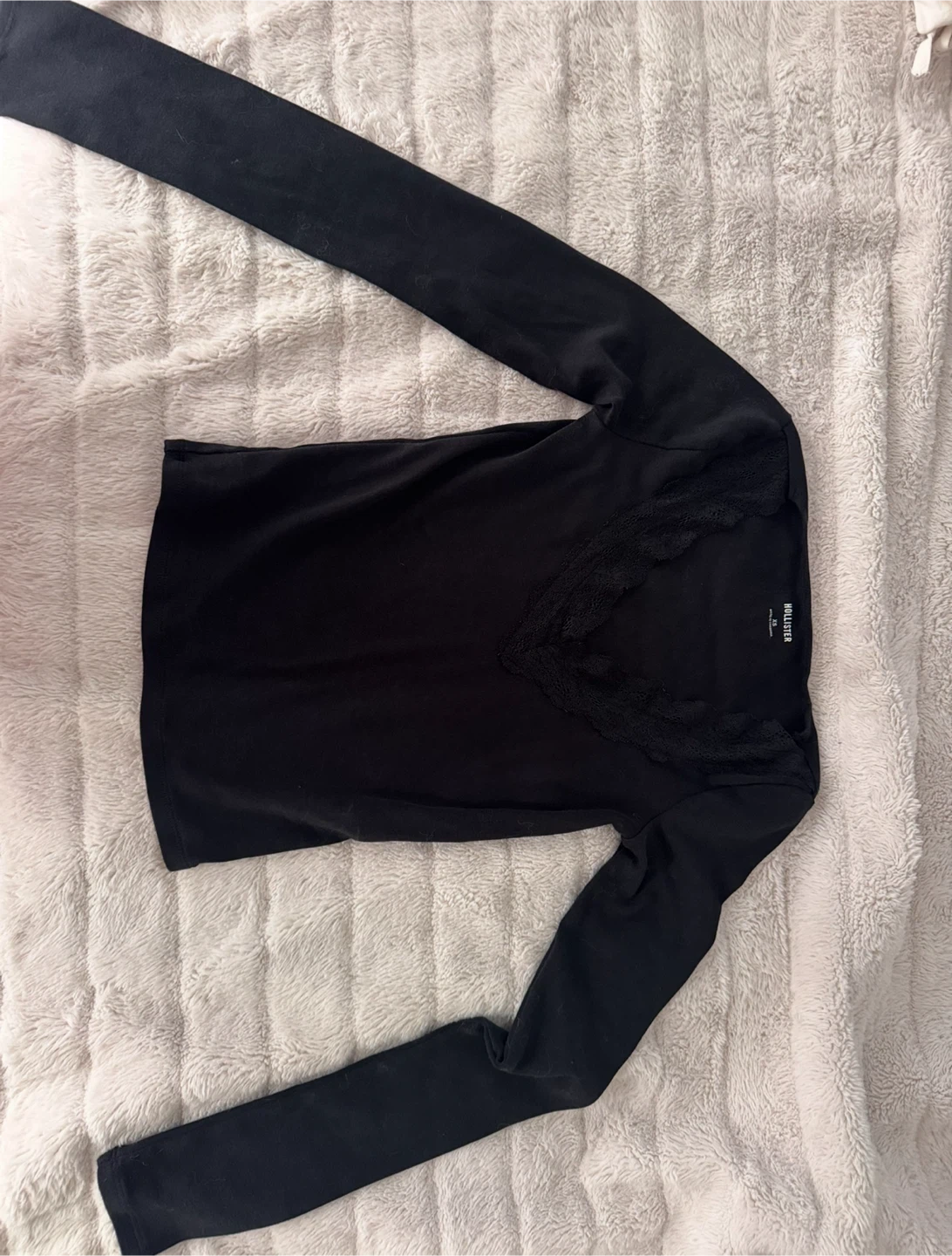 Hollister Lace Trim V Neck Top Lace