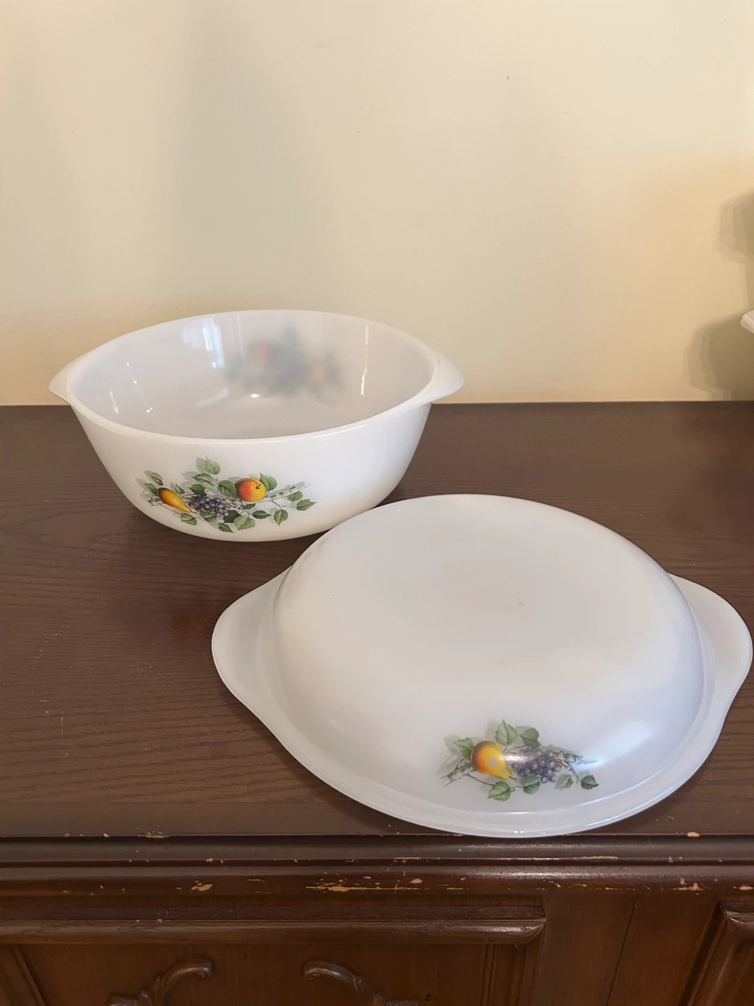 White Mixing and baking Bowl with Fruit Design - photo 3