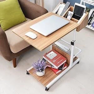 Adjustable Bedside Table with Wheels