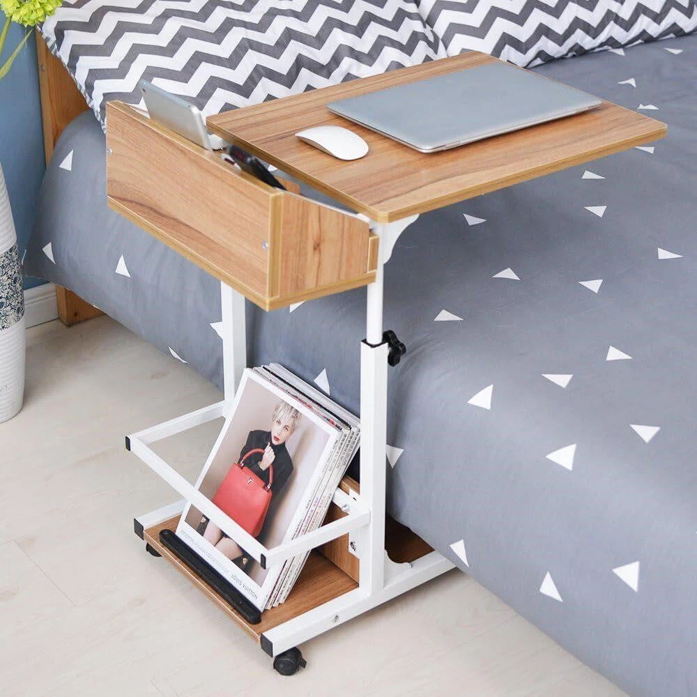 Adjustable Bedside Table with Wheels - photo 2