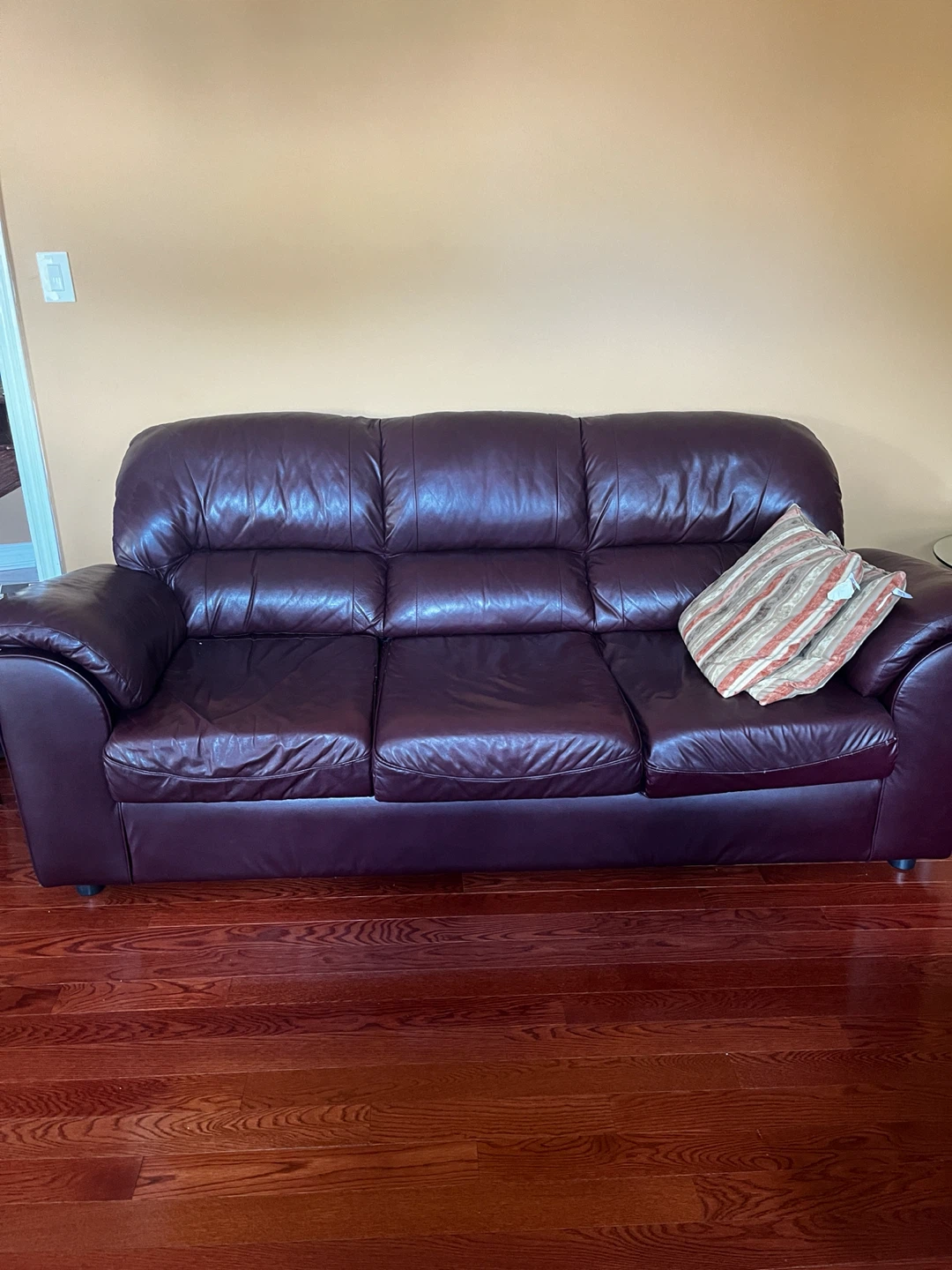 5 PC Burgundy Leather Sofa Set