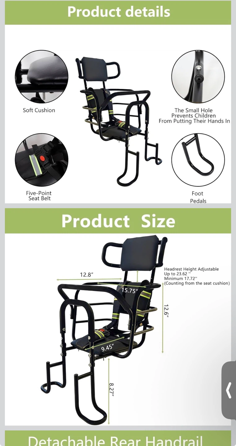 Child Bike Seat with Steel Structure - photo 5