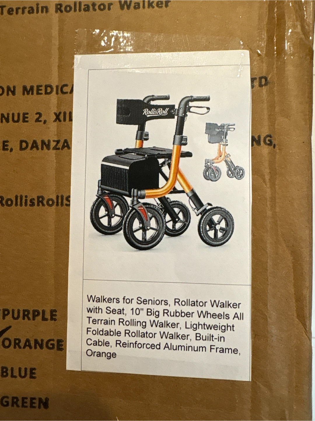 RollisRoll All Terrain Rolling Walker with Seat