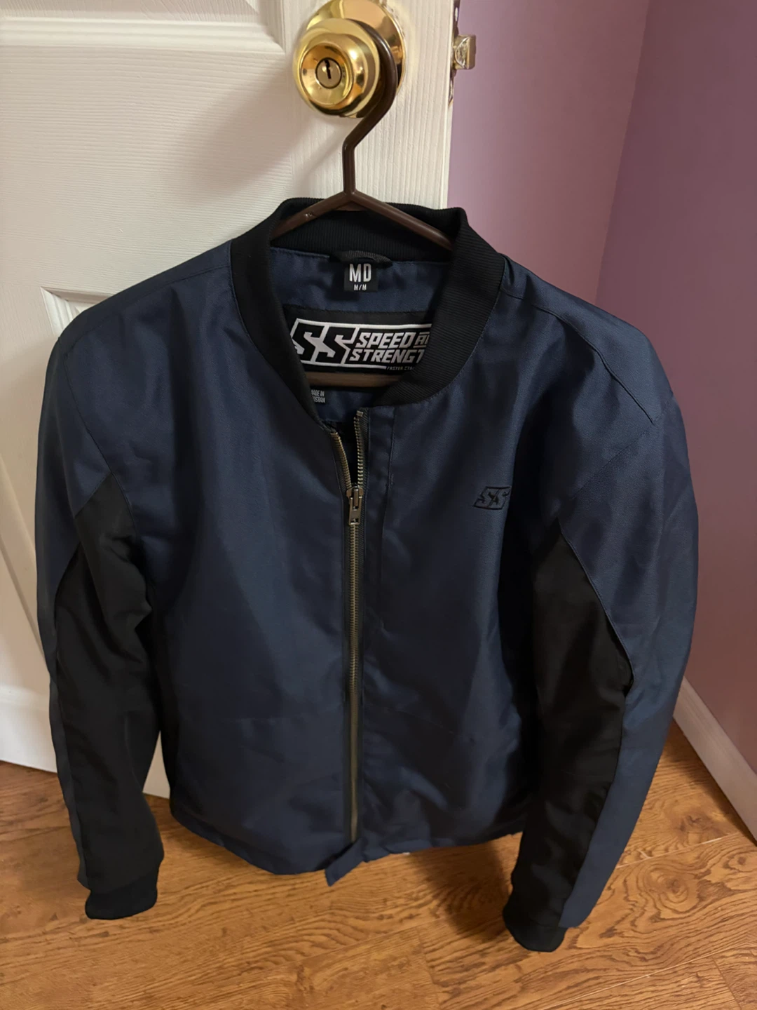 Medium Motorcycle Jacket - Navy/Black