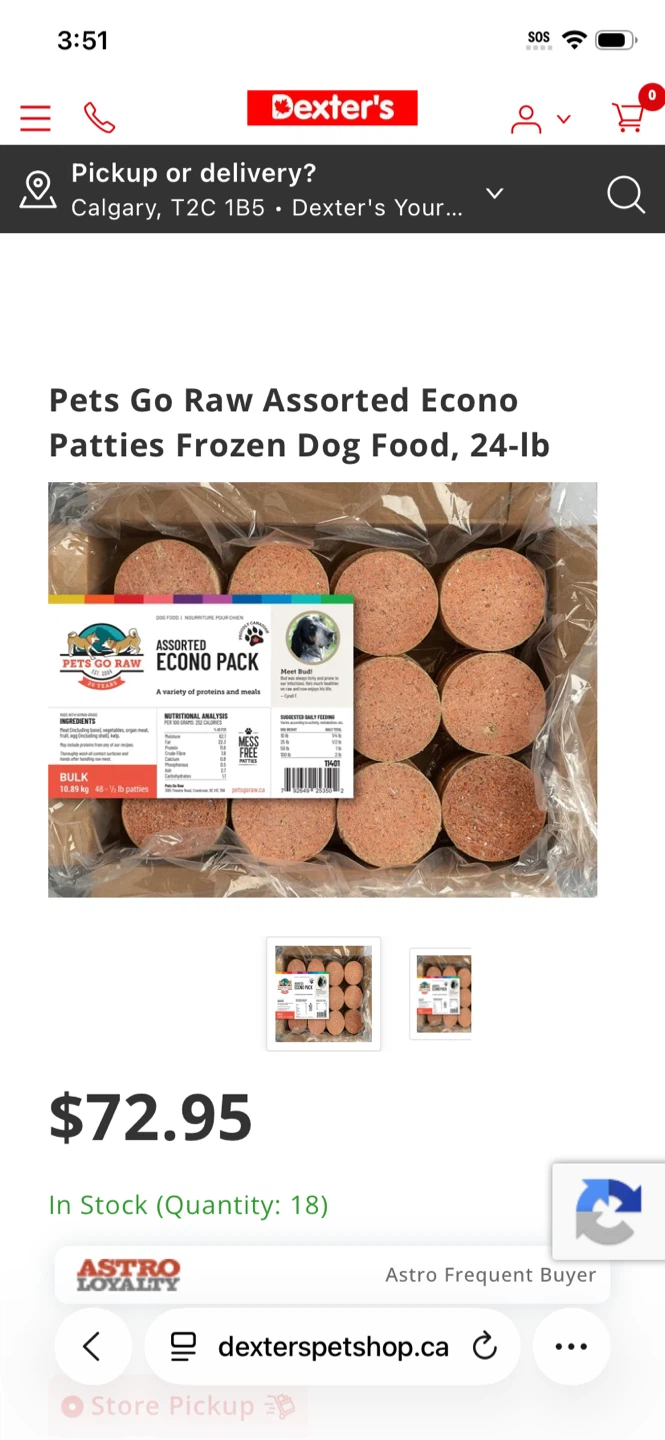 Pets Go Raw - 9 x 1/2 lb patties
