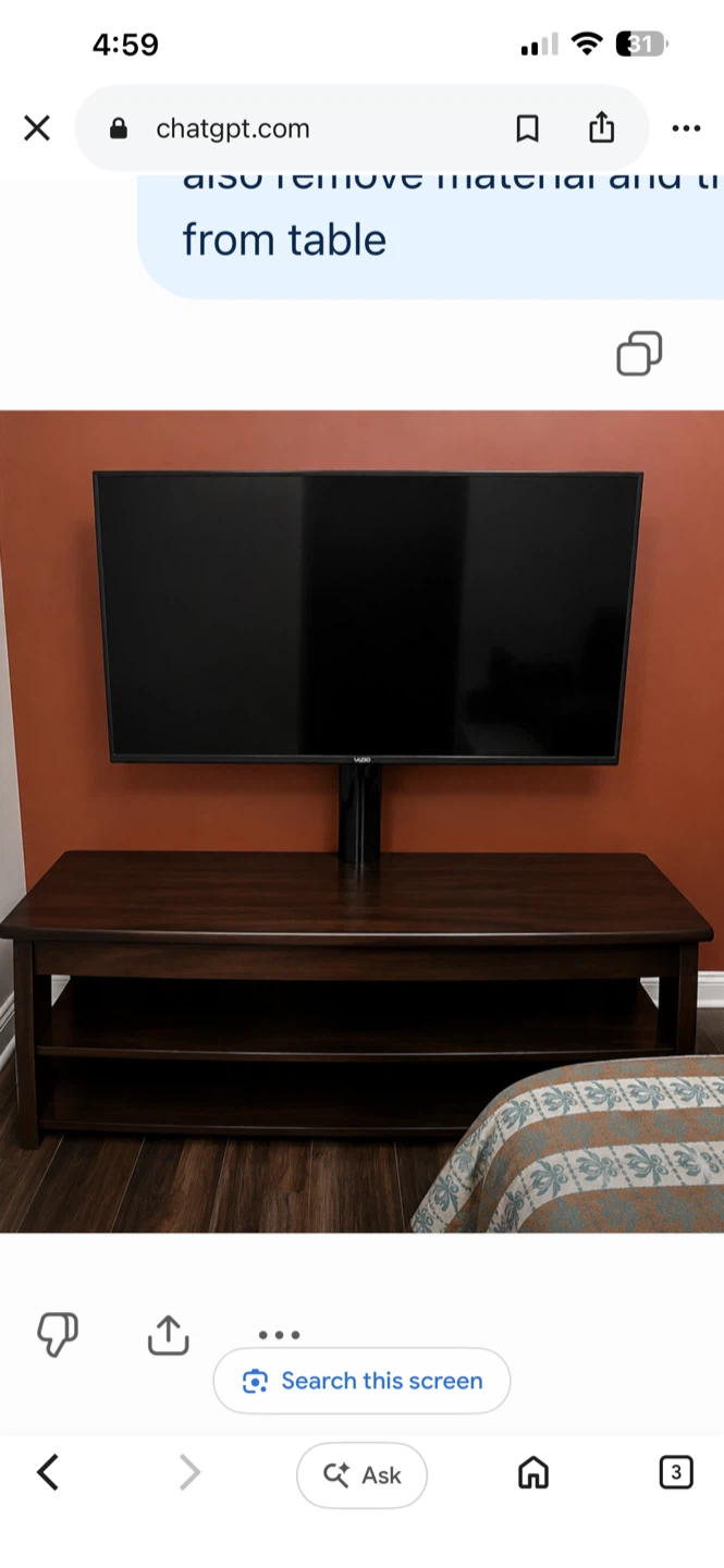 Vizio TV Stand and tv also