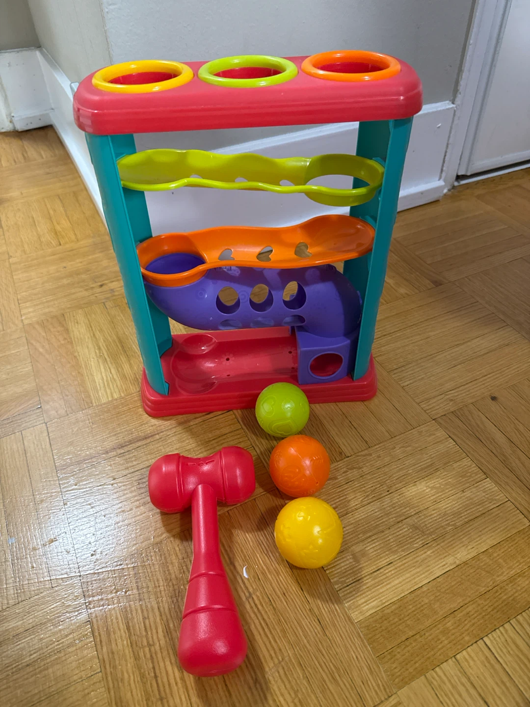 Baby Ball Ramp Toy with Hammer and Balls - photo 2