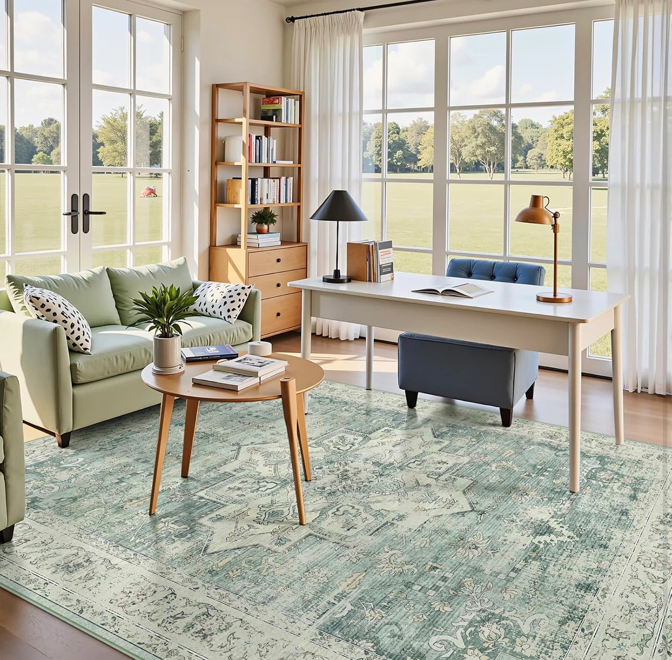Distressed Medallion Area Rug - photo 3