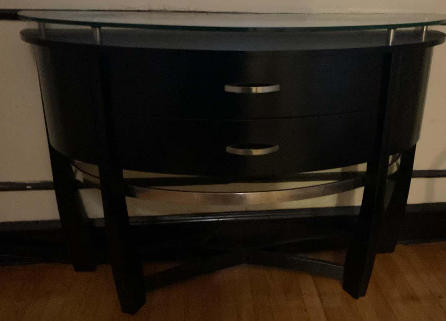 Contemporary Black Demilune Console Table - photo 2