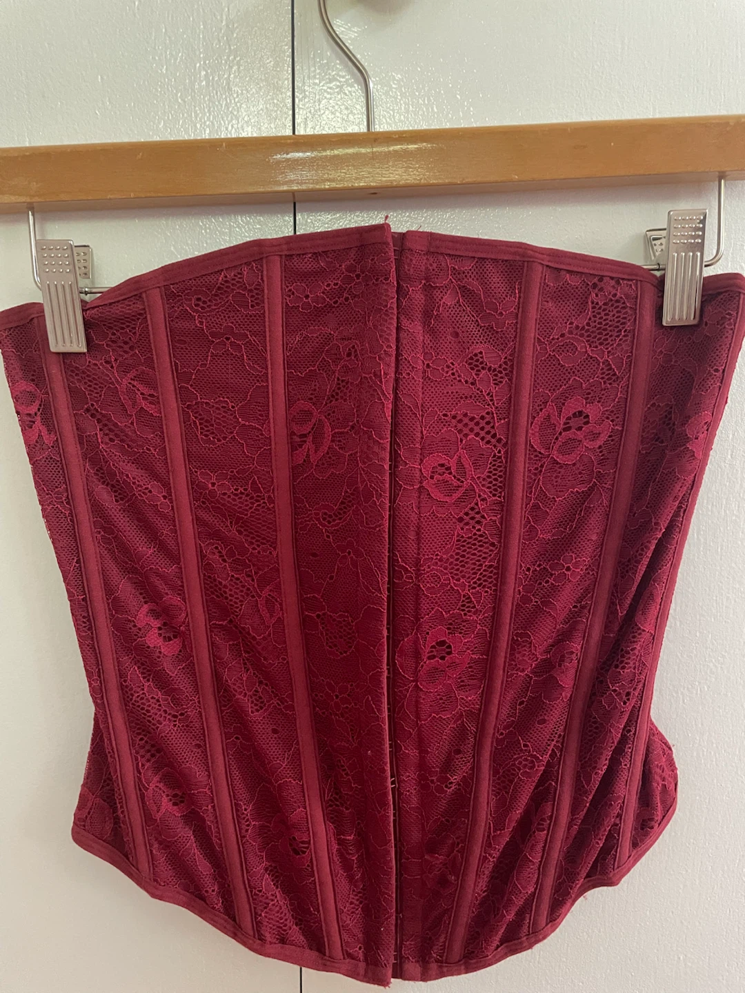 GARAGE Burgundy Lace Corset Top P/S
