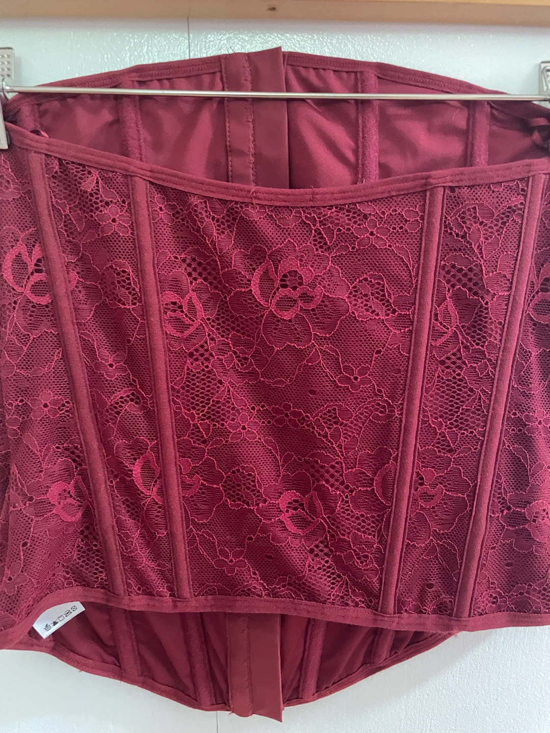 GARAGE Burgundy Lace Corset Top P/S - photo 2