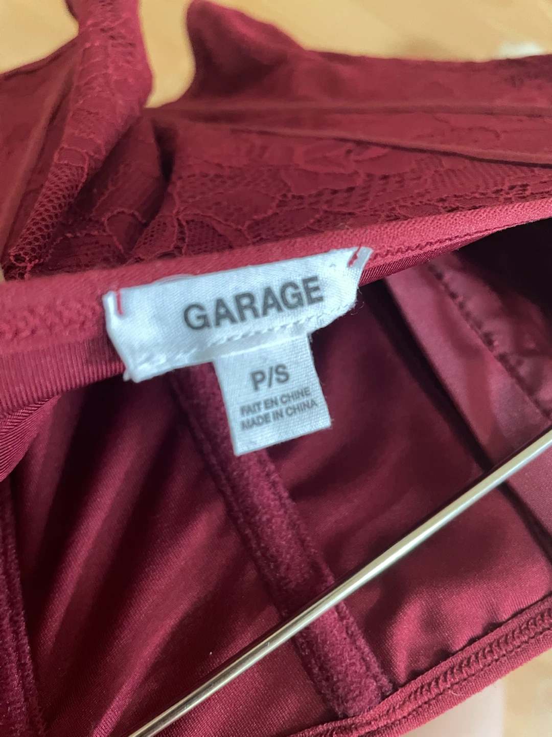 GARAGE Burgundy Lace Corset Top P/S - photo 4