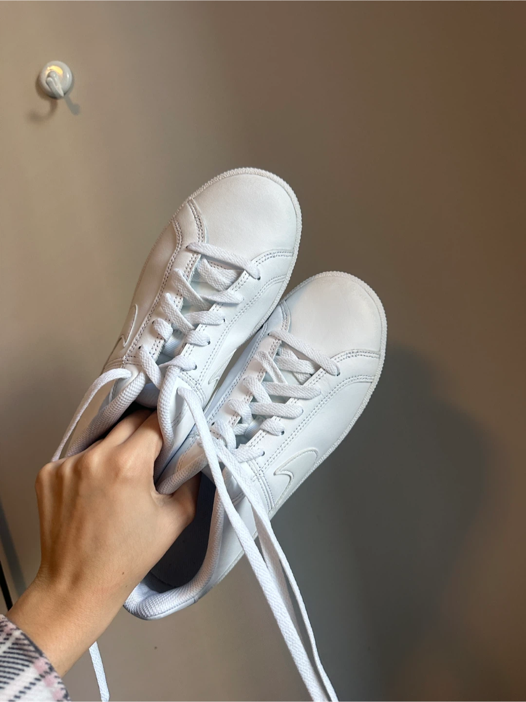 Nike White Leather Court Vision Sneakers