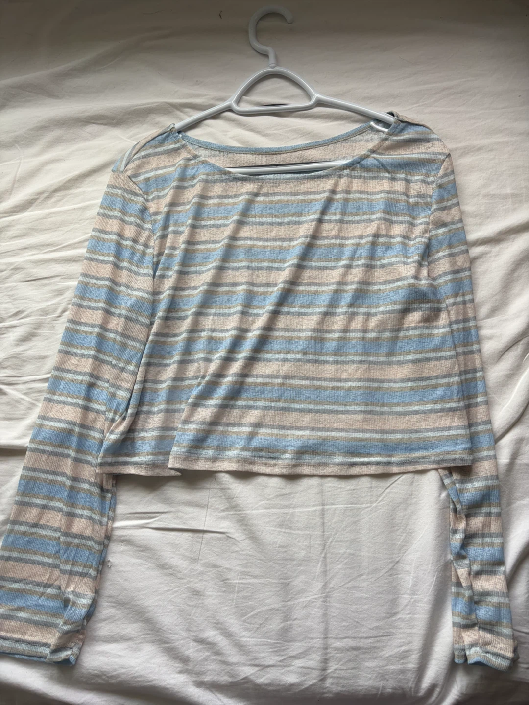 Striped Sheer Long Sleeve Top - photo 2
