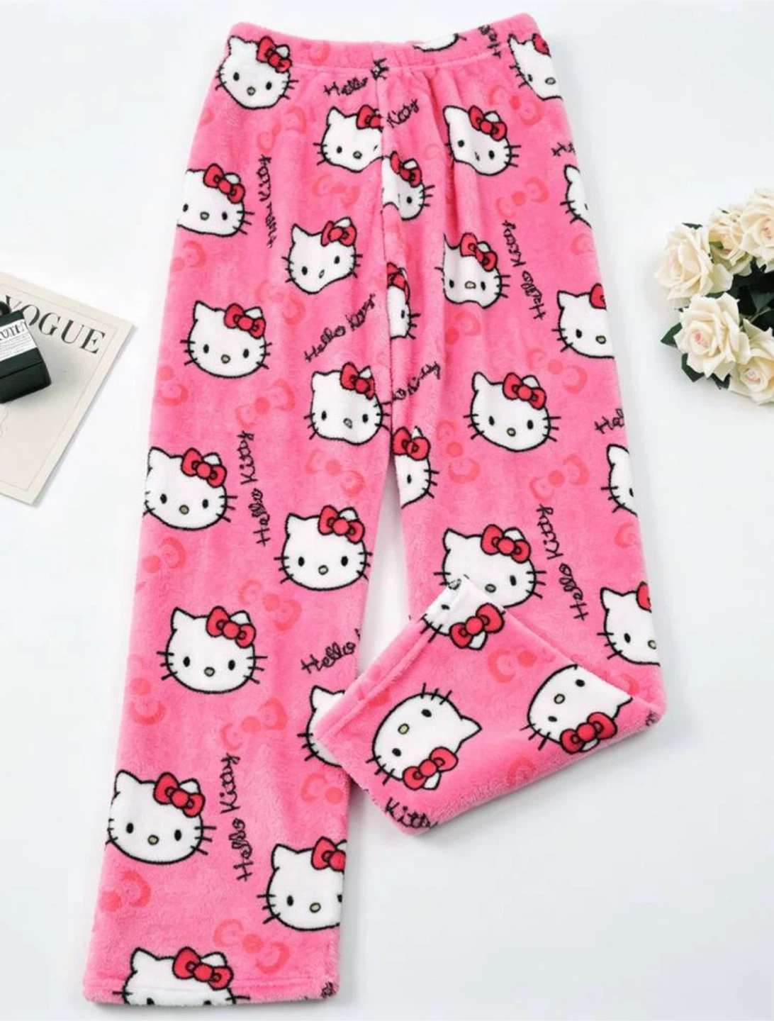 XS - Hello Kitty Pink Plush Pajama Pants